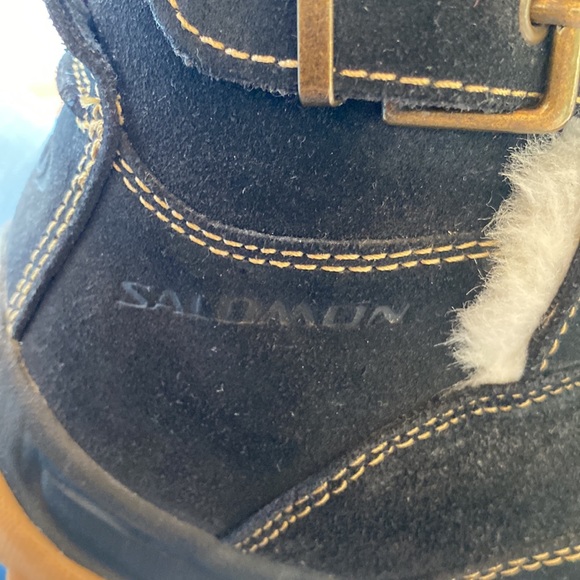 Salomon Lhasa Suede Winter Snow Boots faux fur lined Contagrip / Womens SZ 8.5 - Picture 9 of 13
